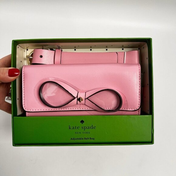 kate spade Handbags - Kate Spade Bow Belt Bag  Pink Leather Logo Women's S/M NIB MSRP $108 New